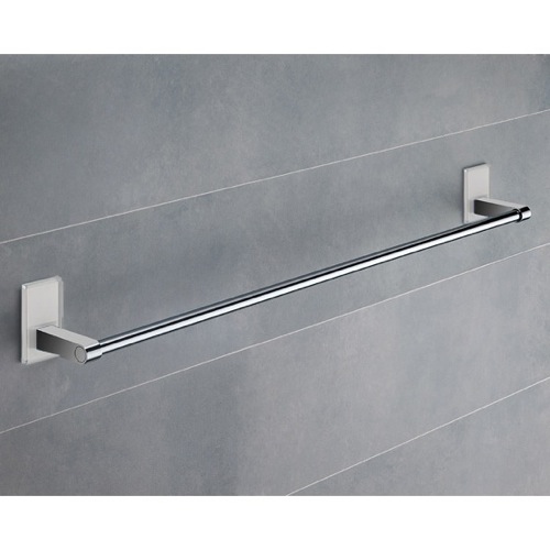 Towel Bar, Gedy 7821-60-02, 24 Inch White Mounting Polished Chrome Towel Bar 7821-60-02